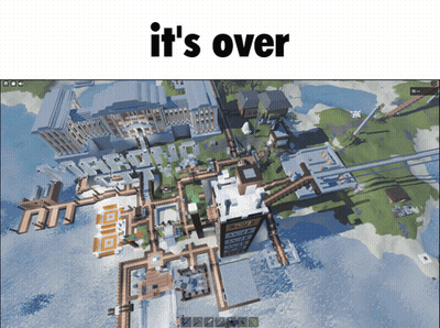 Aerial View Minecraft World It's Over GIF
