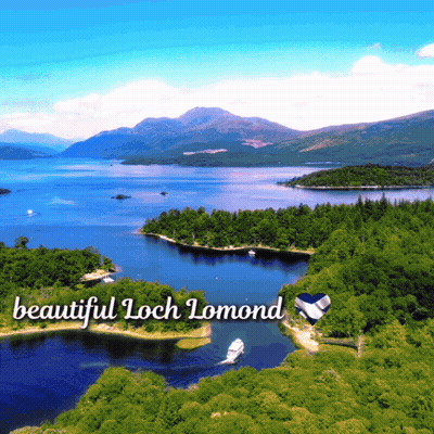 Aerial View Of Beautiful Loch Lomond GIF