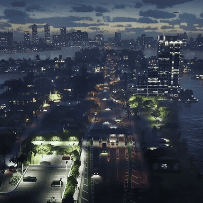 Aerial View Of City At Night GIF