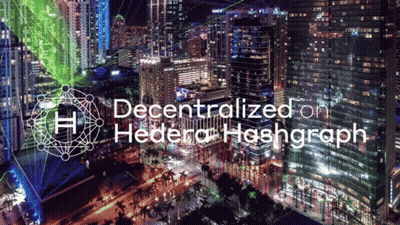 Aerial View Of City At Night Decentralized On Hedera Hashgraph GIF