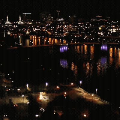 Aerial View Of City At Night GIF