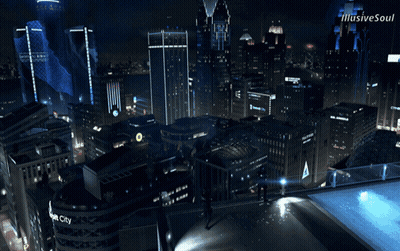 Aerial View Of City At Night Saying Smart City GIF