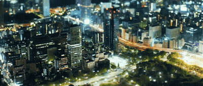 Aerial View Of City At Night GIF
