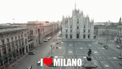 Aerial View Of City I Love Milano GIF