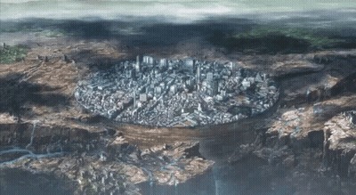 Aerial View Of City In Valley GIF