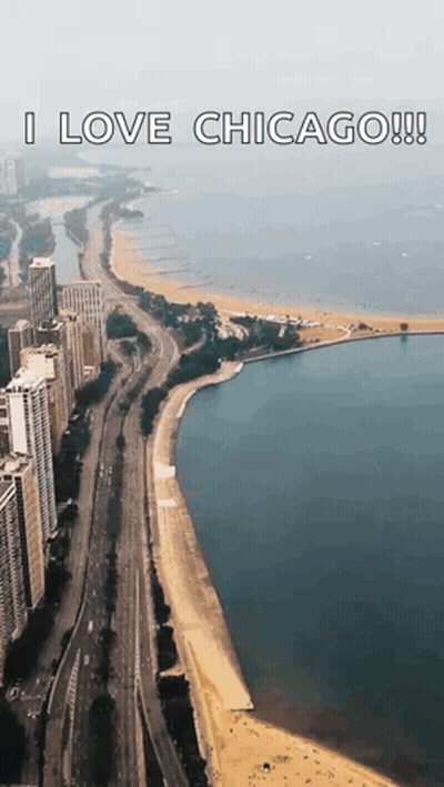 Aerial View Of City Saying I Love Chicago GIF
