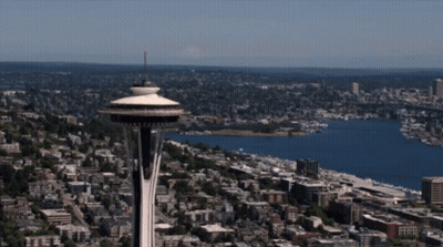 Aerial View Of City With Tall Building GIF