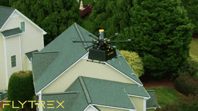Aerial View Of House With Flytrex Logo GIF