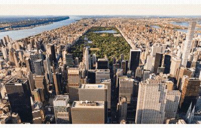 Aerial View Of New York City With Central Park GIF