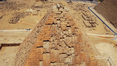 Aerial View Of Pyramid With National Geographic GIF