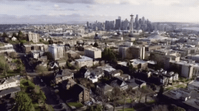 Aerial View Of Seattle Skyline GIF