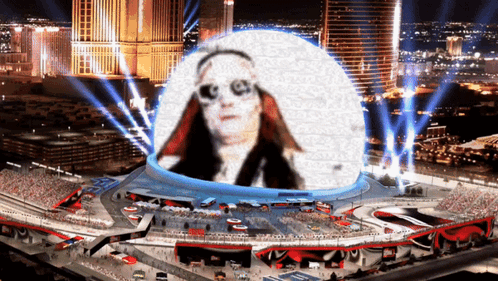 Aerial View Of Stadium With Woman GIF