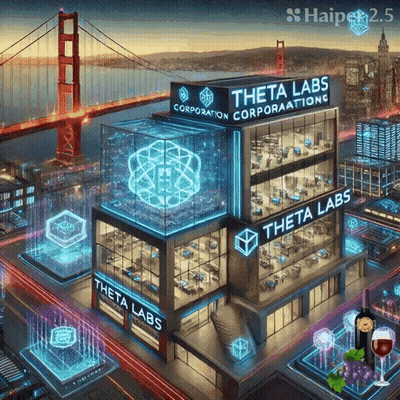 Aerial View Of Theta Labs Building GIF