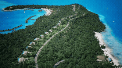Aerial View Of Tropical Island GIF