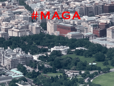 Aerial View Of Washington D.C. With #MAGA In Red GIF