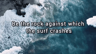 Aerial View Of Water Be The Rock Against Which The Surf Crashes GIF