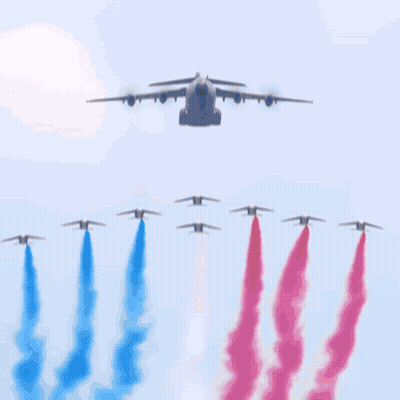 Aerial View Planes Over Stadium 7 GIF