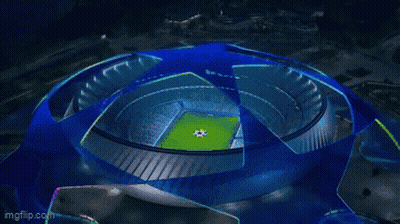 Aerial View Soccer Stadium With Ball GIF