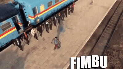 Aerial View Train Station Saying Fumbu GIF