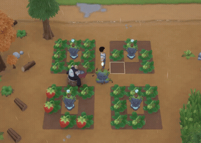 Aerial View Video Game Monkey In Garden GIF