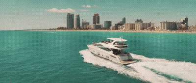 Aerial View Yacht Ocean City Skyline GIF