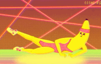 Aerobics Dancing Banana Fun Art GIF