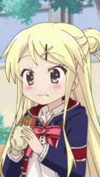 Aesthetic Anime Girl Karen Kujo Eating Sandwich GIF