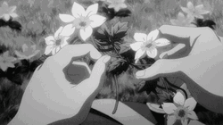Aesthetic Anime Girl Making Flower Headband GIF