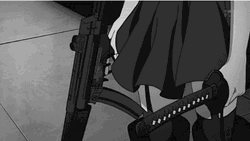 Aesthetic Anime Girl Showing The Samurai Sword GIF