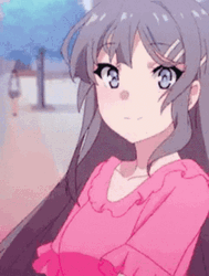 Aesthetic Anime Mai Sakurajima In Pink Blouse GIF