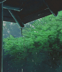 Aesthetic Anime Rain Garden Roof