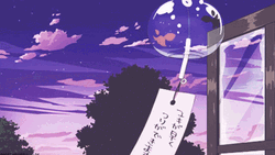 Aesthetic Background Purple Sky And Wind Chime GIF