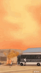 Aesthetic Minimalist Anime Sunset GIF