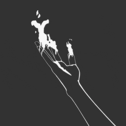 Aesthetic Minimalist Black And White Flaming Hand GIF