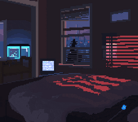 Aesthetic Minimalist Room At Night GIF