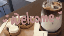 Aesthetic Minimalist Welcome Cookie And Coffee GIF