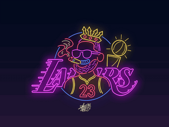 Aesthetic Neon Sign Logo Lakers GIF