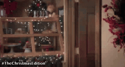 African American Christmas Couple Kissing GIF