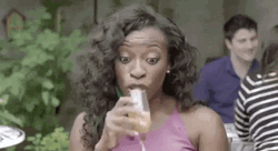African American Christmas Dinner Wine Drinking GIF