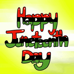 African Flag Happy Juneteenth GIF