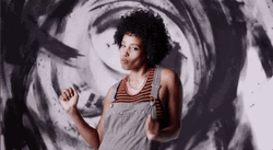 Afro Haired Lady Vibrant Dance GIF