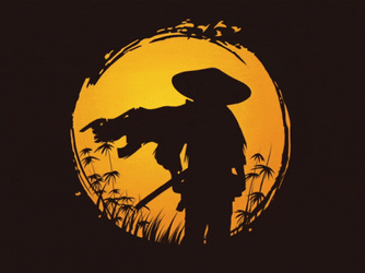 Afro Samurai Japanese Silhouette GIF