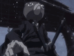 Afro Samurai Jinno Drawing Katana GIF