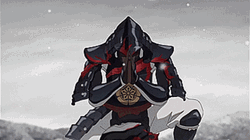 Afro Samurai Kneeling And Praying GIF