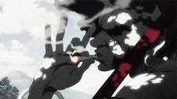 Afro Samurai Red Scabbarad On Shoulder GIF