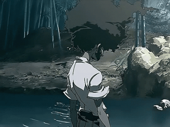 Afro Samurai Standing On River GIF