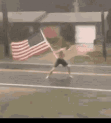 Against The Win Holding Merica Murica Flag GIF