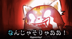 Aggretsuko Hypocrispy Meme GIF