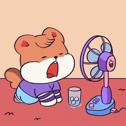 Ahhh Dog Enjoying Windy Fan GIF