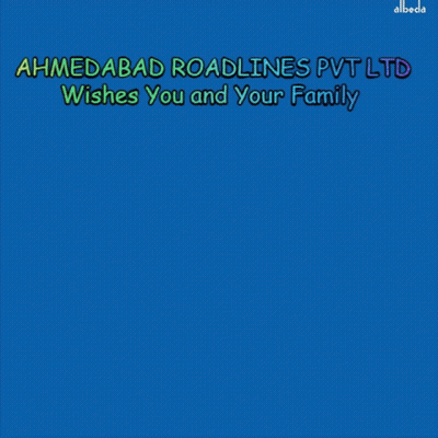 Ahmedabad Roadlines Pvt Ltd Wishes Blue Background GIF